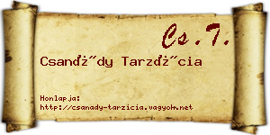 Csanády Tarzícia névjegykártya